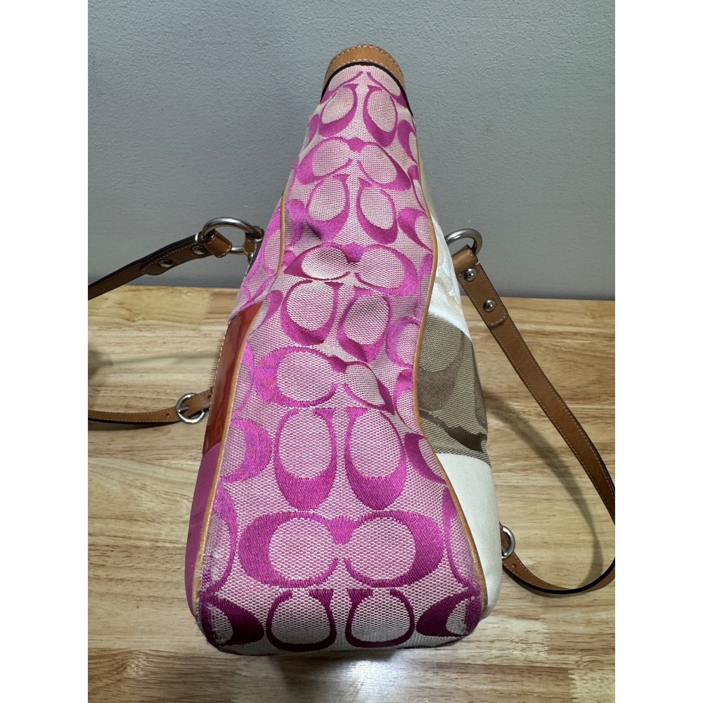 COACH Multicolor Patchwork Tote Bag Two Handles Z… - image 7